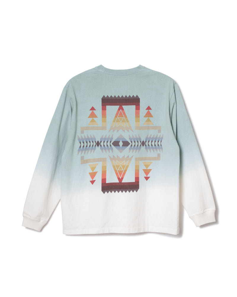 グラデーション バックプリントL/S Tシャツ - MINT【PONDEROSA】
