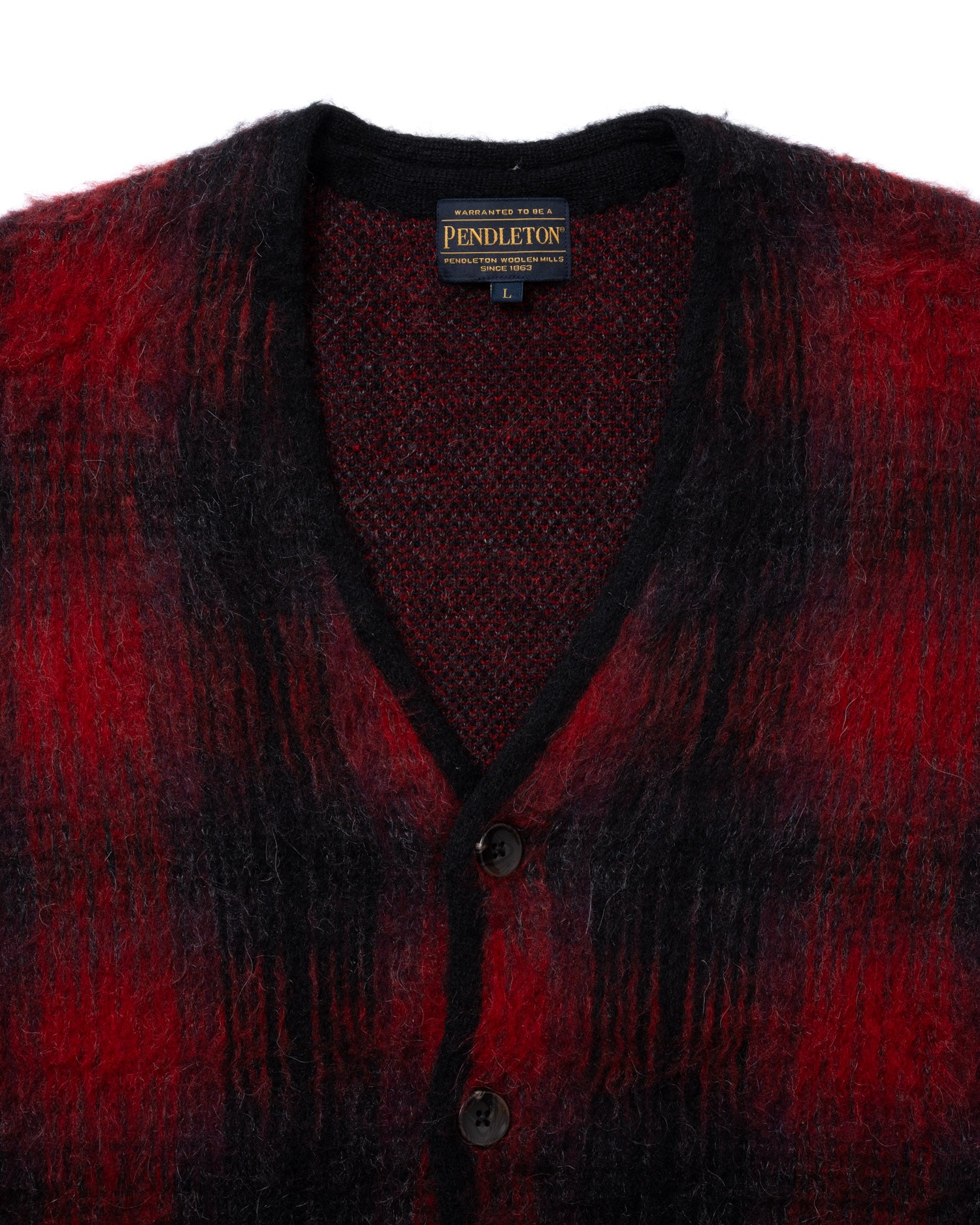 モヘア混シャギーチェックカーディガン – PENDLETON WOOLEN MILLS
