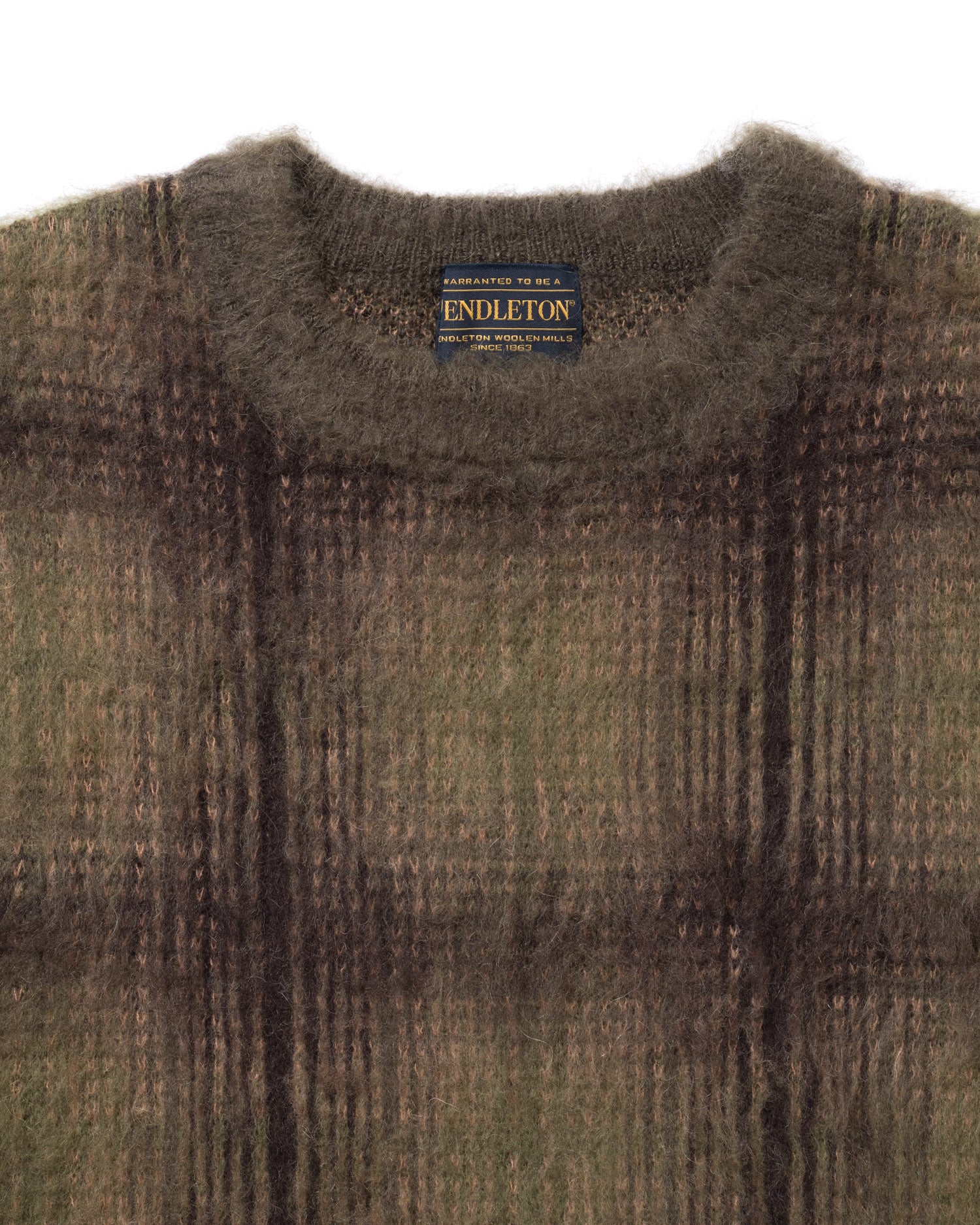 モヘア混シャギーチェッククルーネックニット – PENDLETON WOOLEN