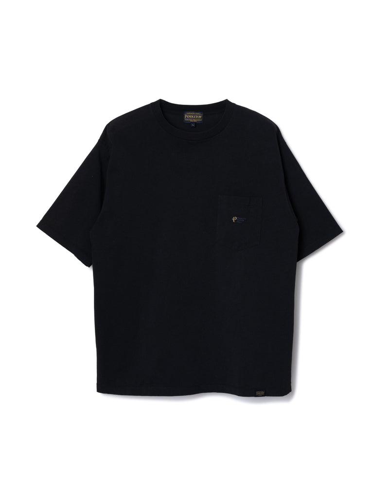 ワンポイント ポケットTシャツ - BLACK
