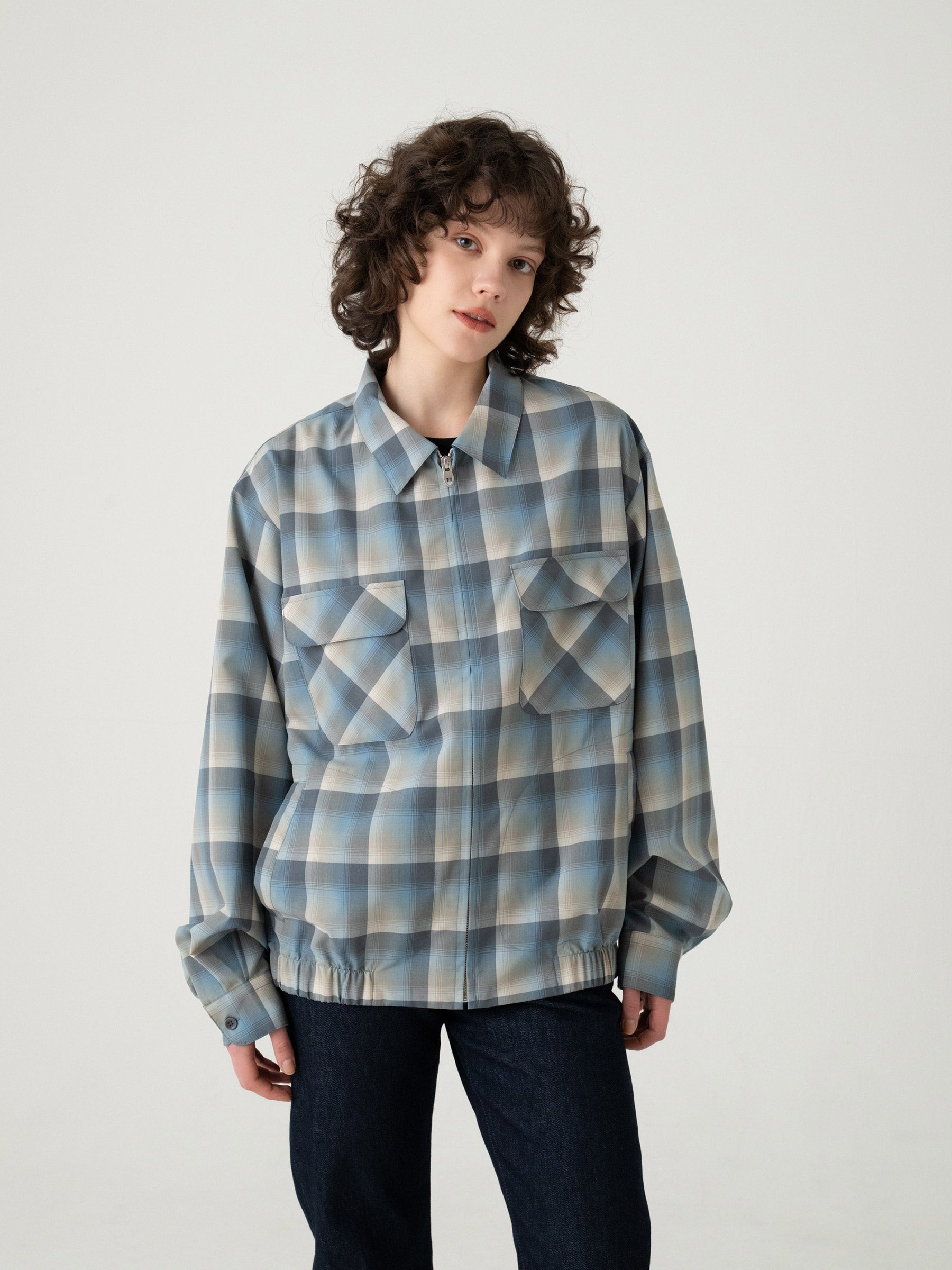 チェック ジップジャケット - SLATE/GRAY – PENDLETON WOOLEN MILLS