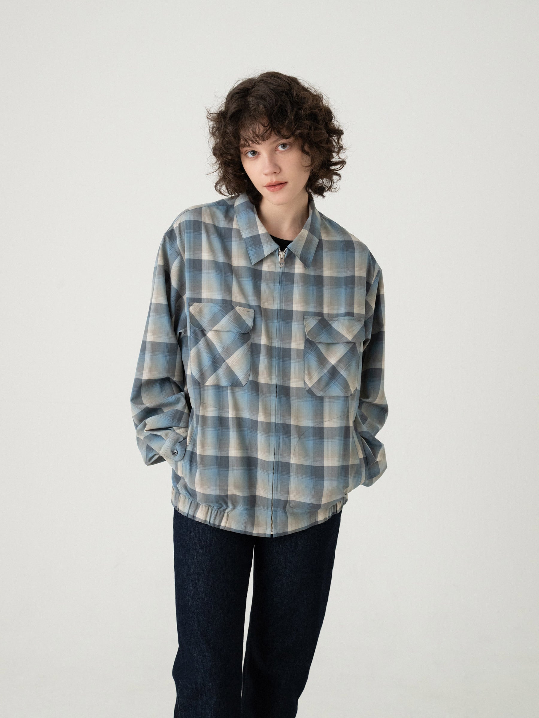 チェック ジップジャケット - SLATE/GRAY – PENDLETON WOOLEN MILLS