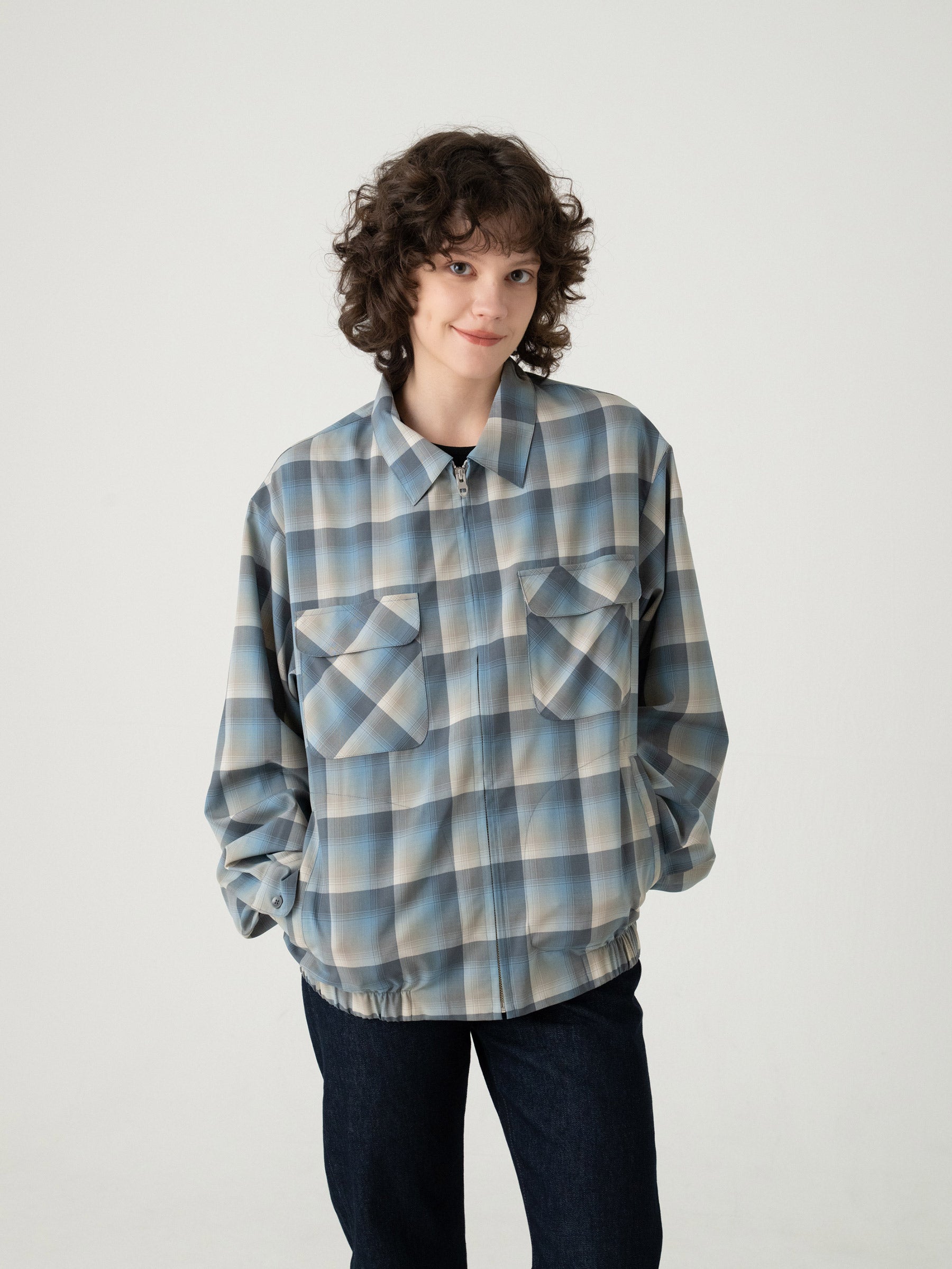 チェック ジップジャケット - SLATE/GRAY – PENDLETON WOOLEN MILLS