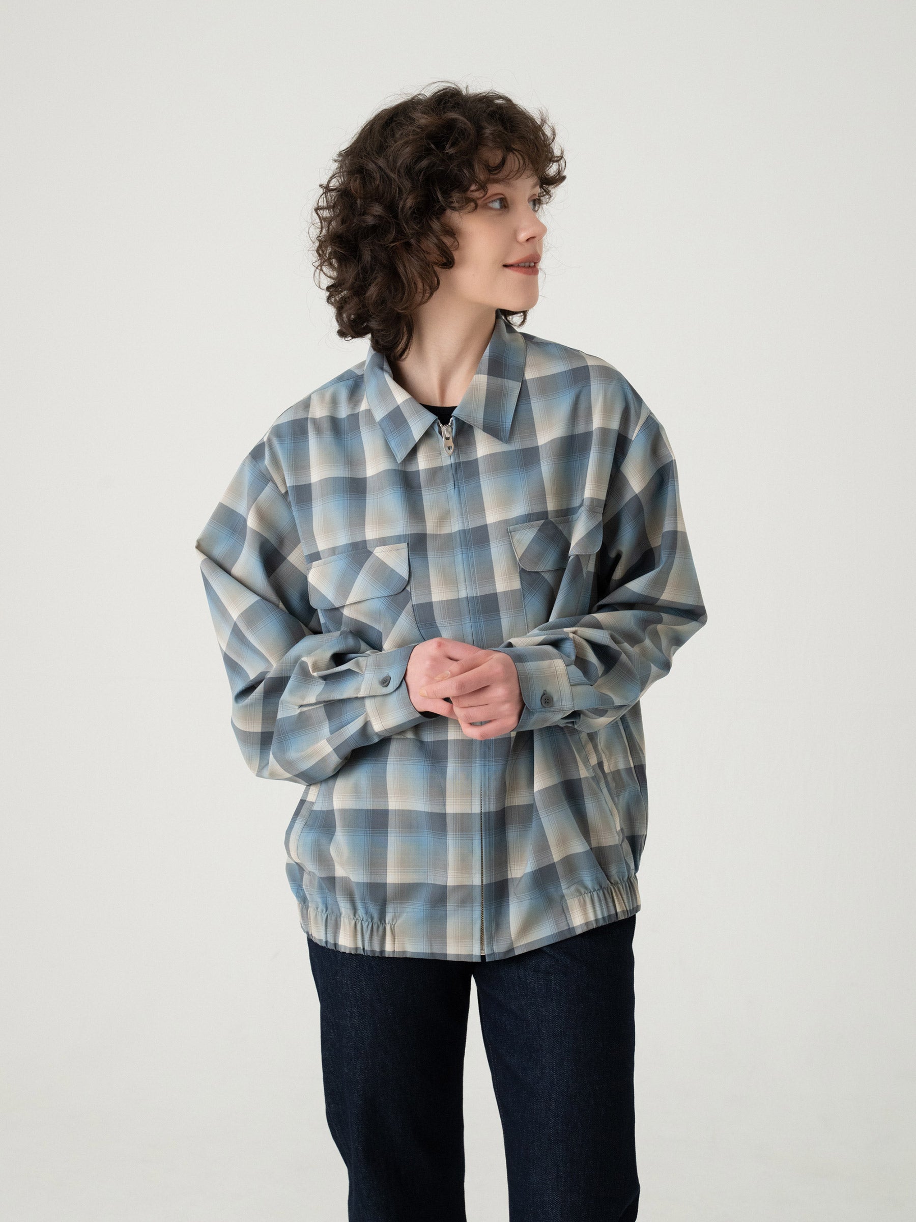 チェック ジップジャケット - SLATE/GRAY – PENDLETON WOOLEN MILLS