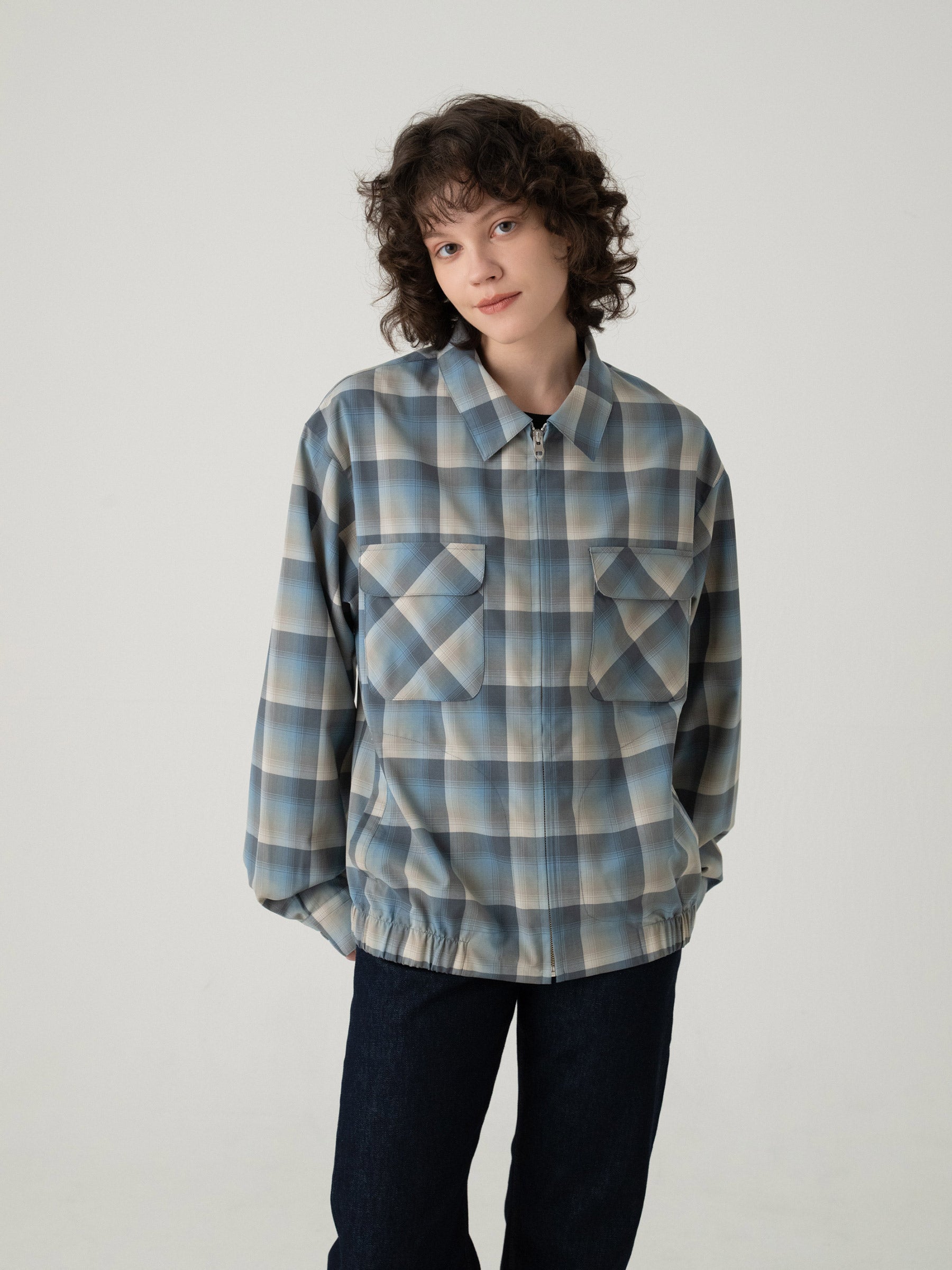 チェック ジップジャケット - SLATE/GRAY – PENDLETON WOOLEN MILLS
