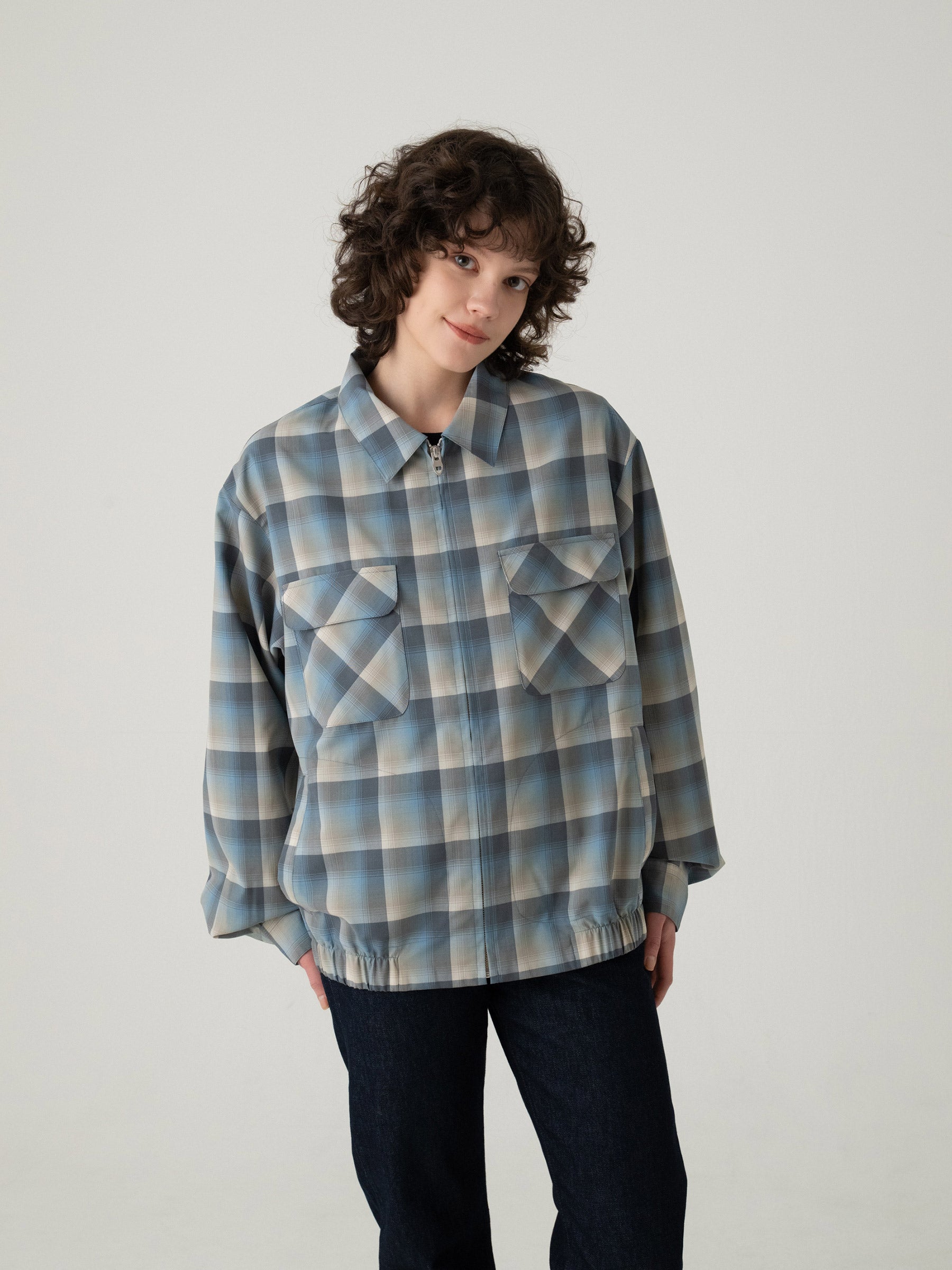 チェック ジップジャケット - SLATE/GRAY – PENDLETON WOOLEN MILLS