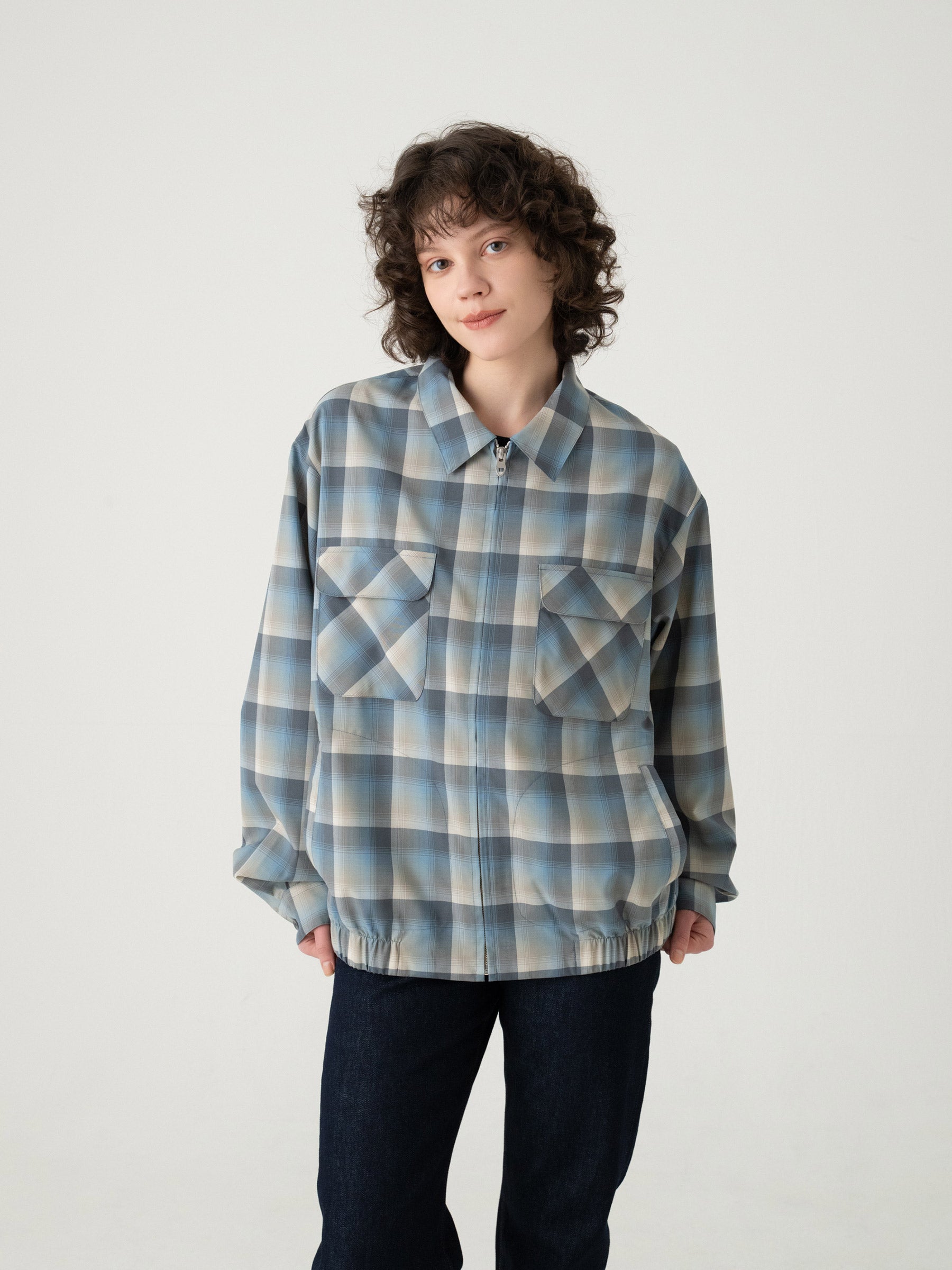 チェック ジップジャケット - SLATE/GRAY – PENDLETON WOOLEN MILLS