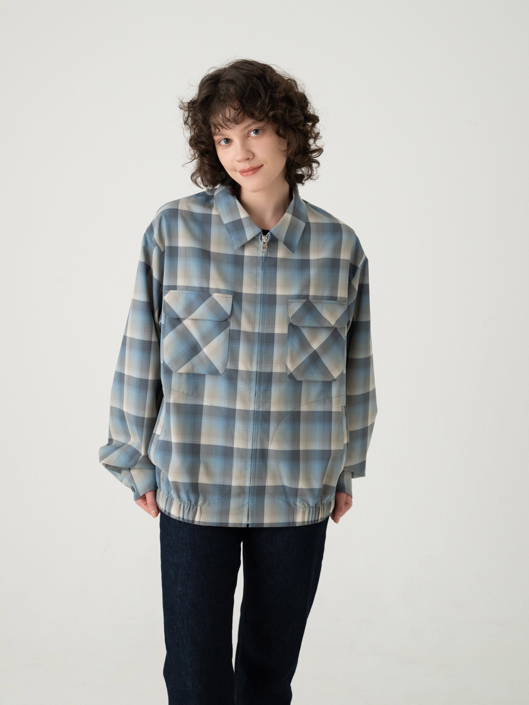 チェック ジップジャケット - SLATE/GRAY – PENDLETON WOOLEN MILLS