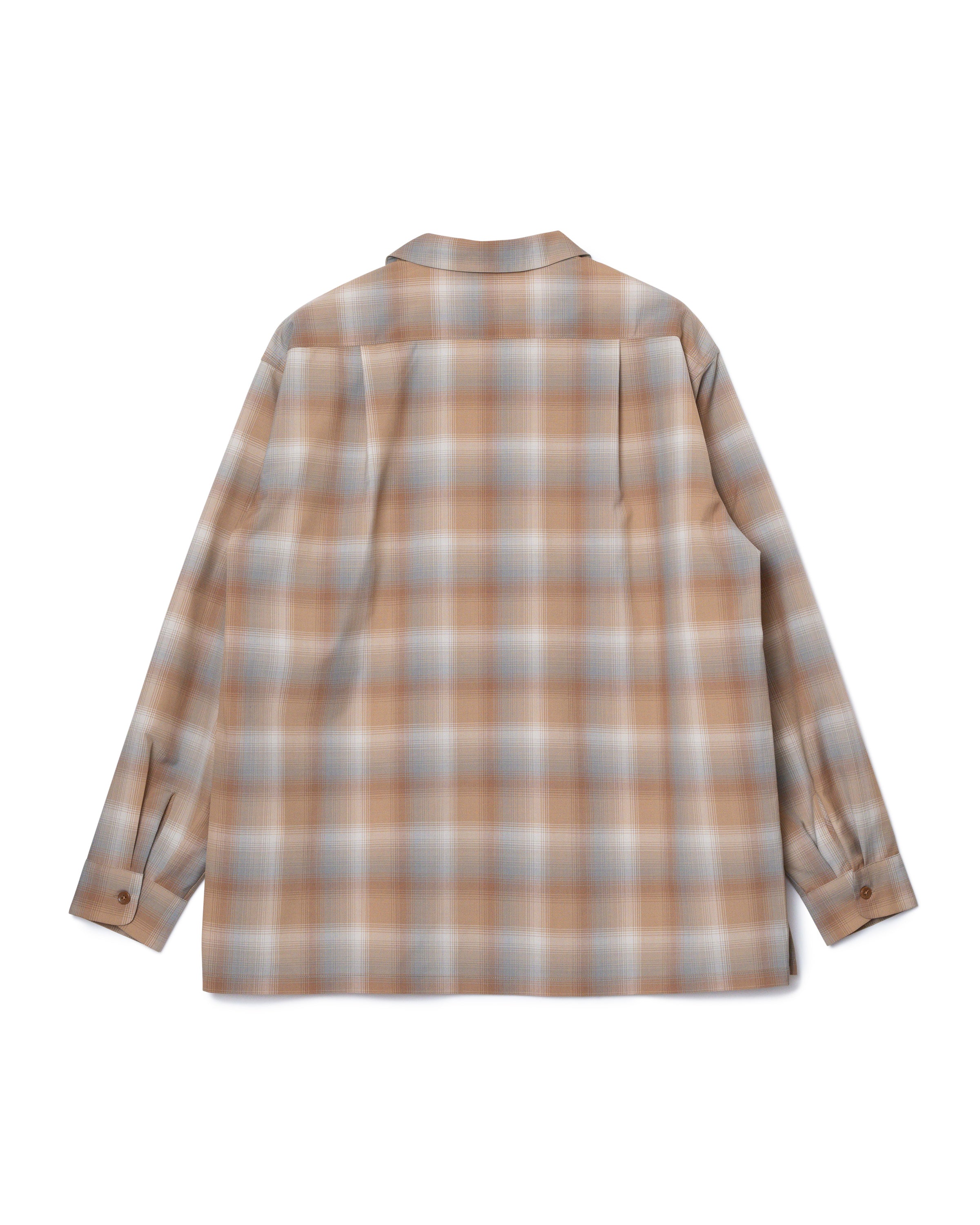 オフスケールウール L/Sシャツ - BEIGE/GRAY / 長袖シャツ ショート