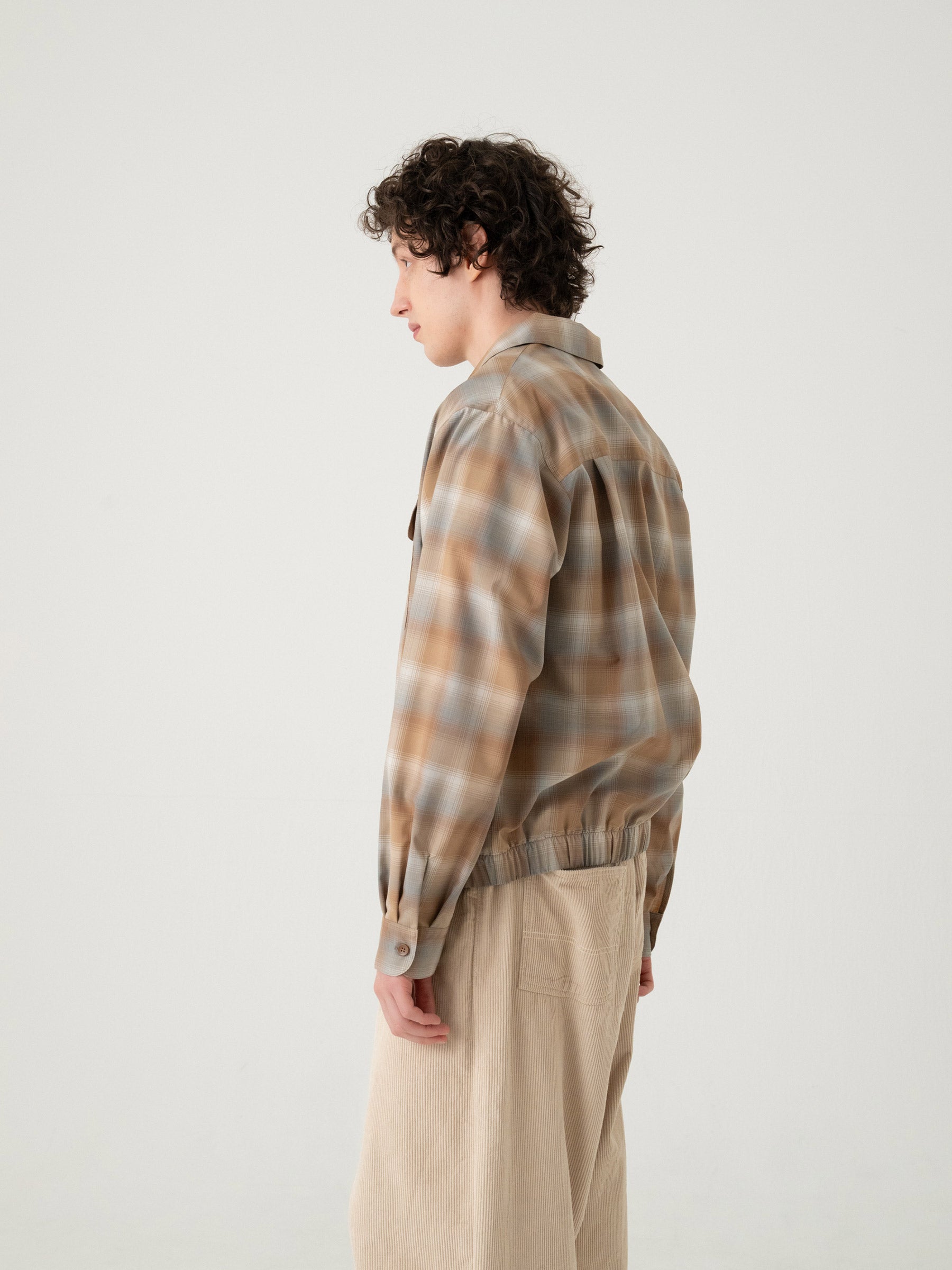 チェック ジップジャケット - BEIGE/GRAY – PENDLETON WOOLEN MILLS
