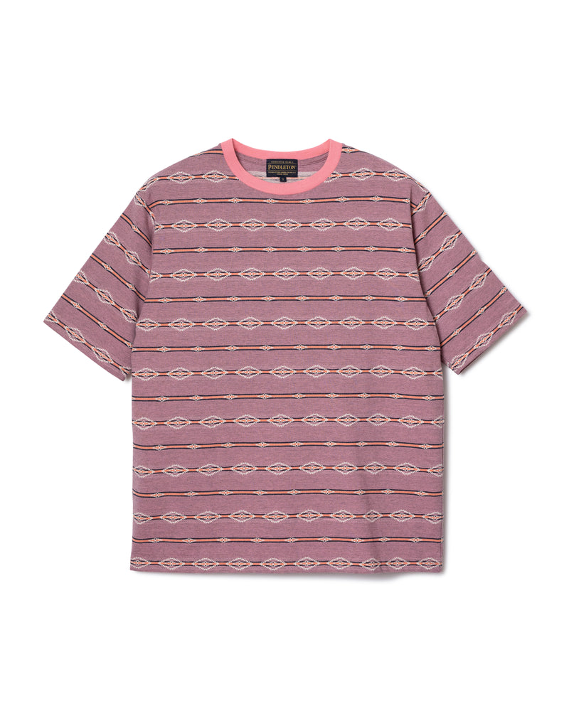 ジャガードボーダーTシャツ - PINK【HELENA RIDGE】