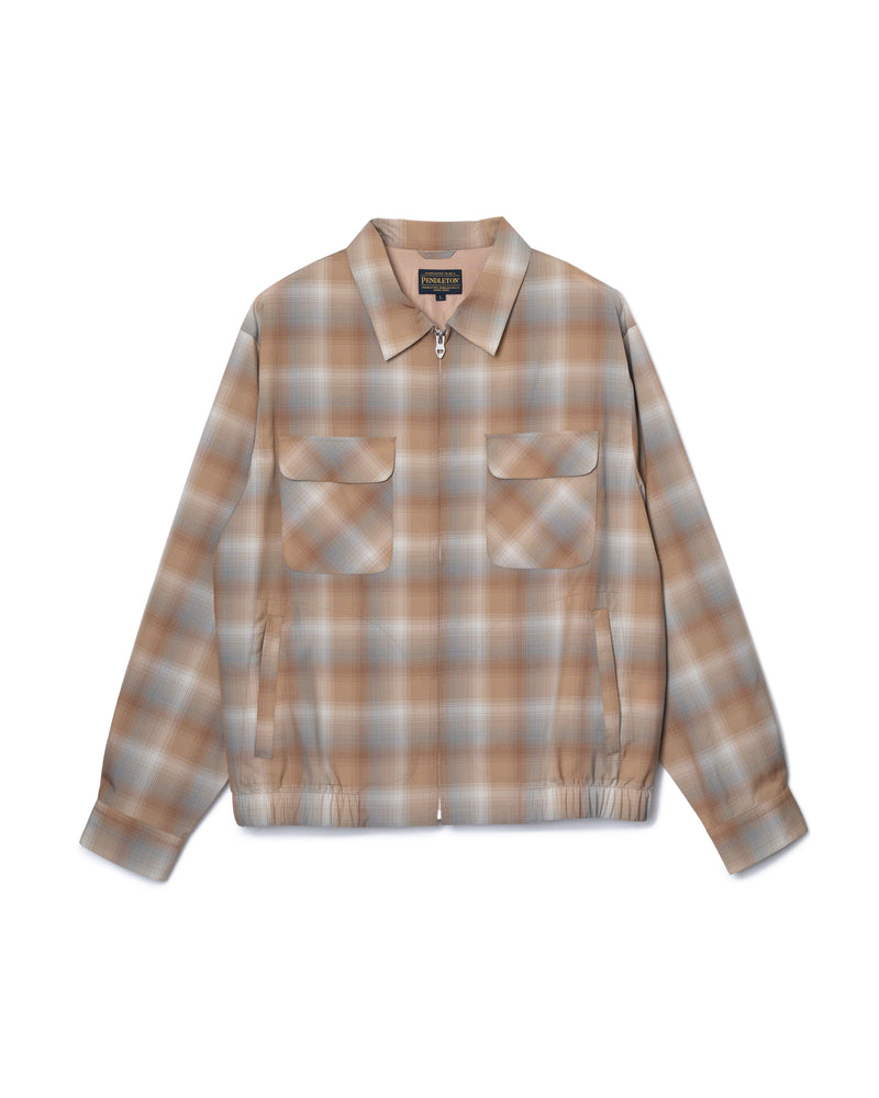 ジップ・シャツジャケット - BEIGE/GRAY