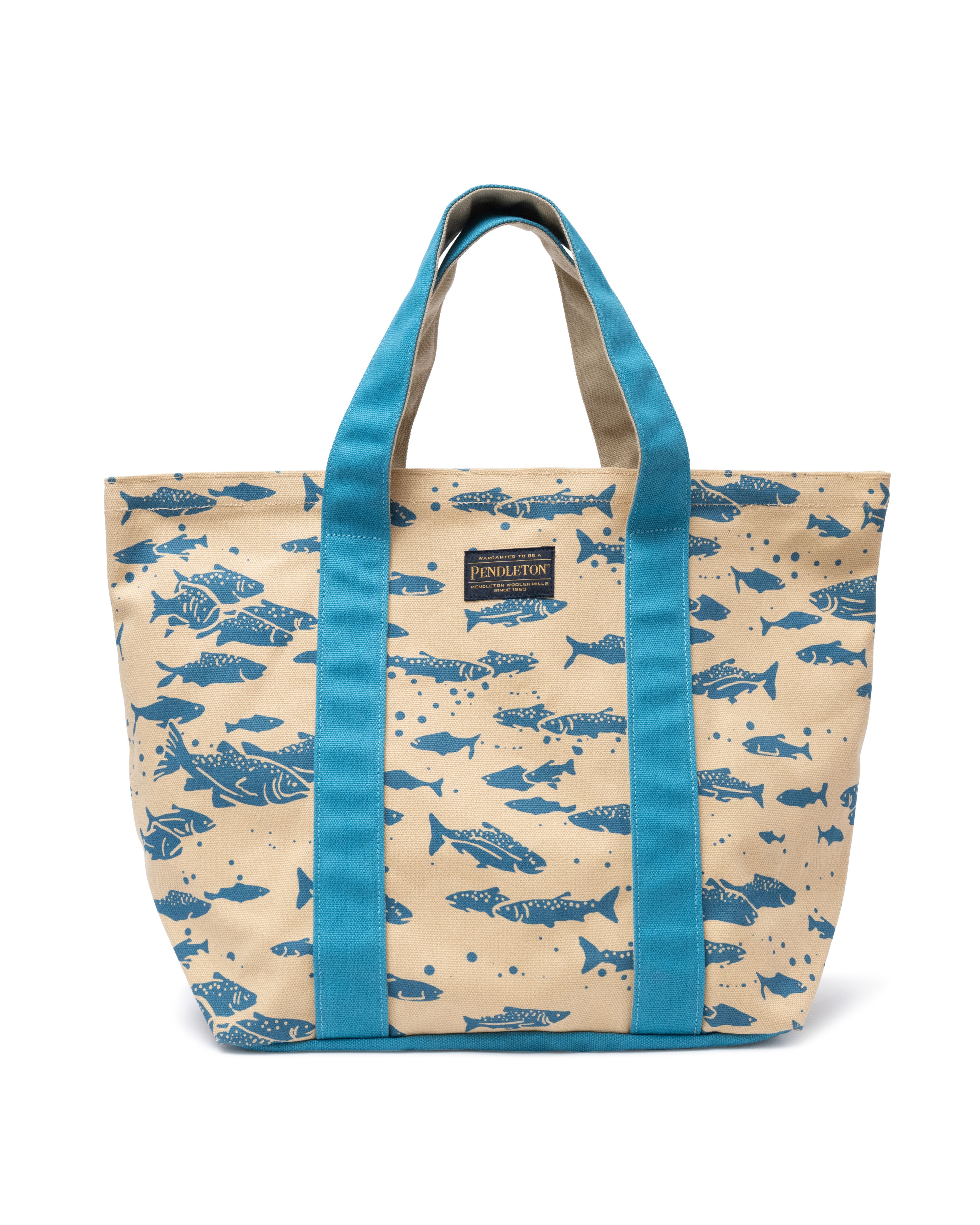 サーモン・キャンバスラージトートバッグ - BLUE