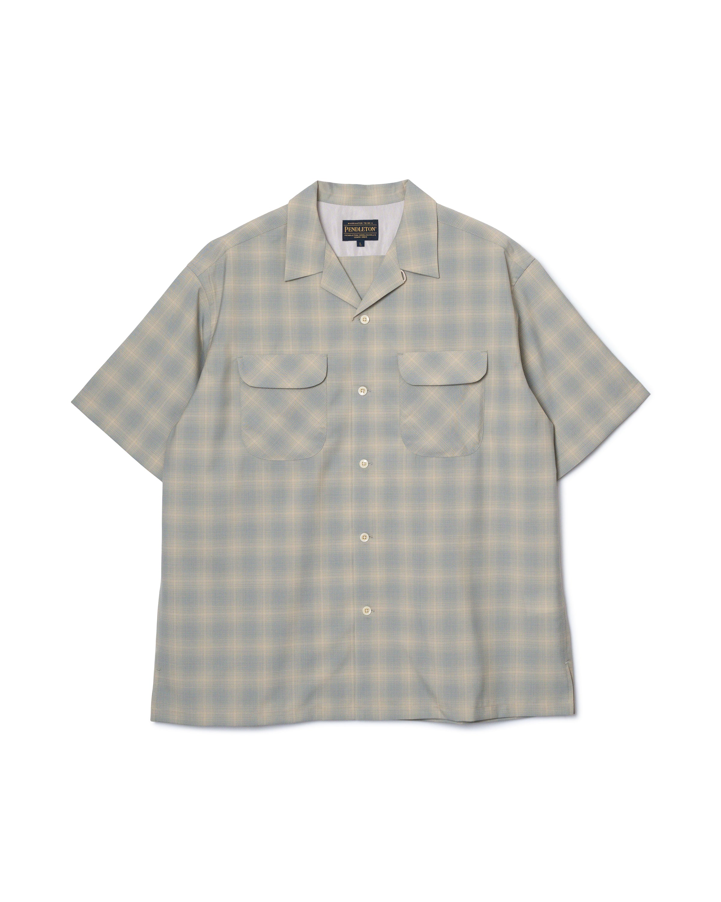 オープンカラー・シャツ・S/S - SAGE/ECRU – PENDLETON WOOLEN MILLS