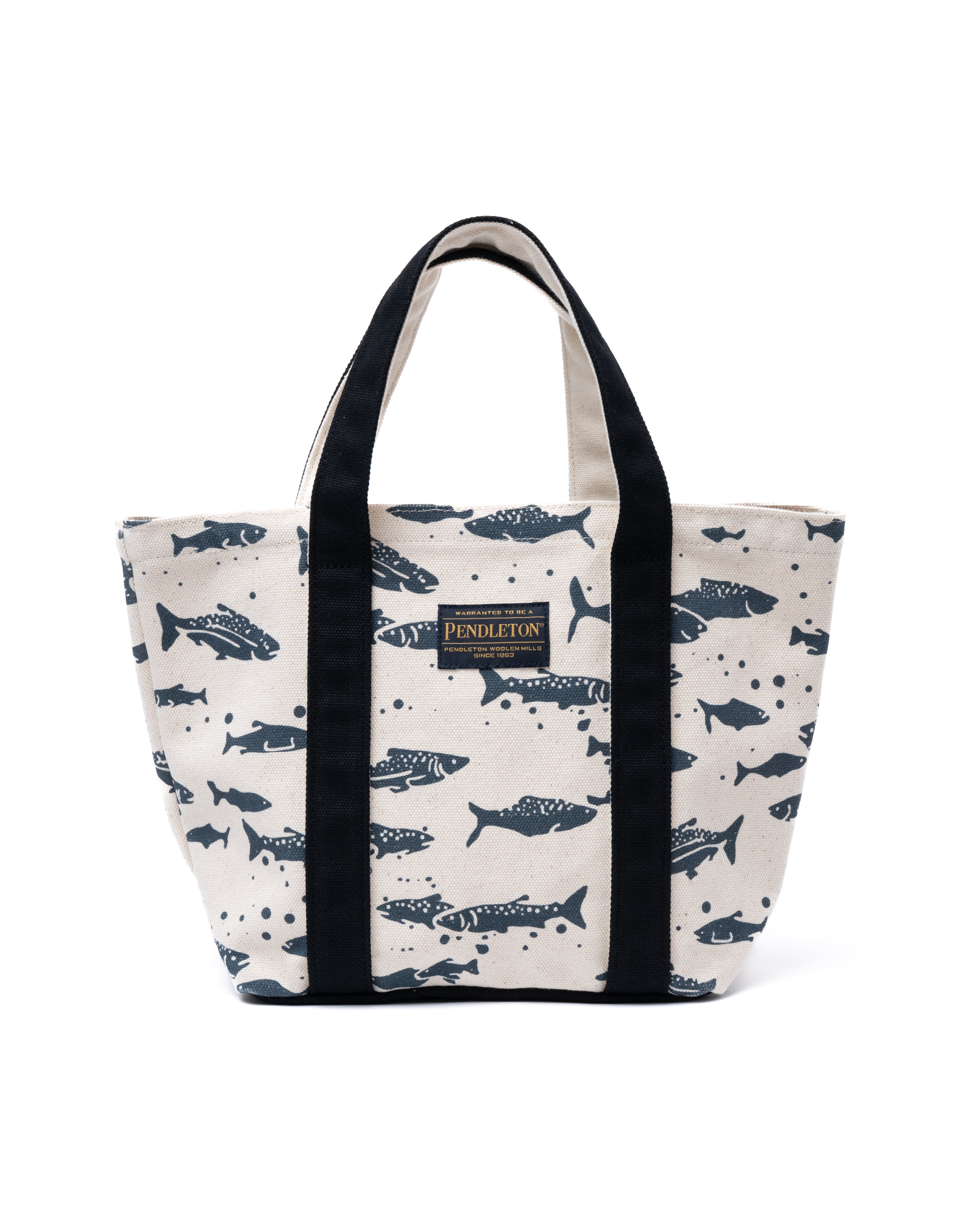 サーモン・キャンバスミニトートバッグ - BLACK