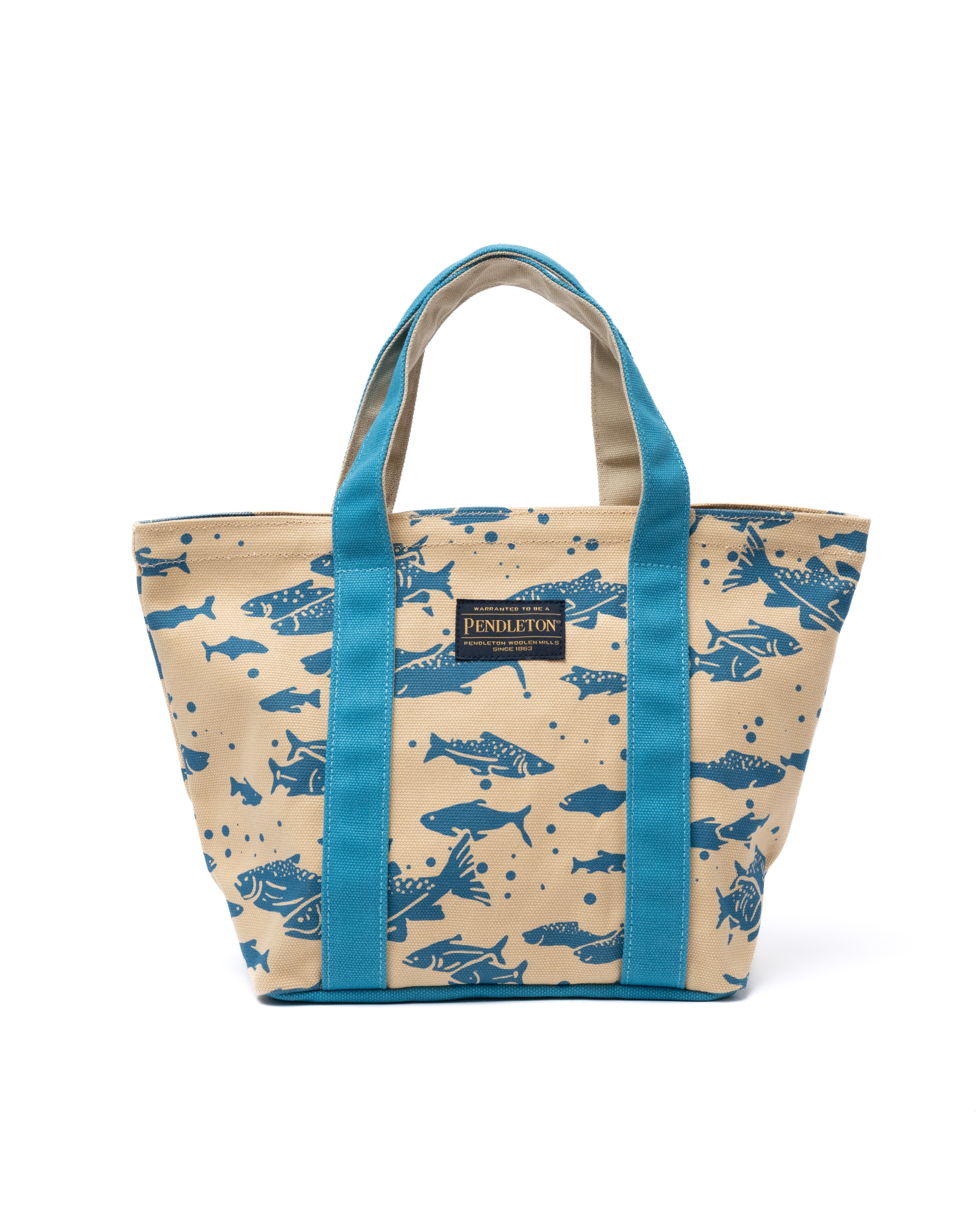 サーモン・キャンバスミニトートバッグ - BLUE