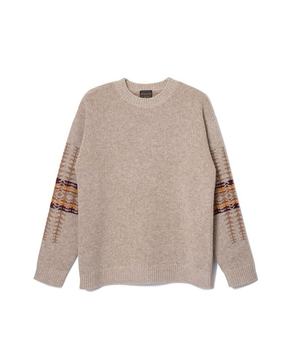 クルーネック・ジャガードニット