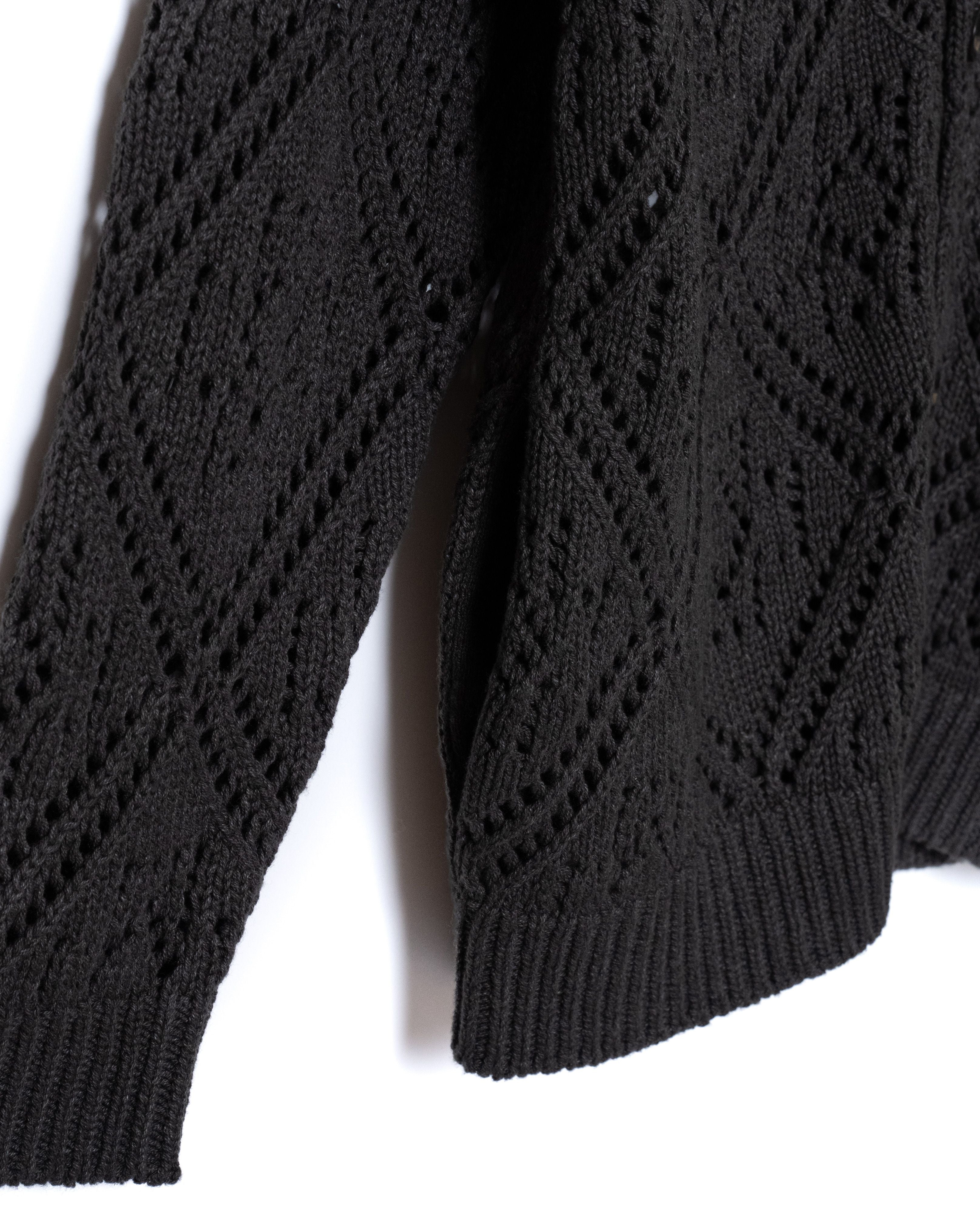 PONTI 黒 レース カーディガン スクエアレースカーディガン | インディアインダストリー