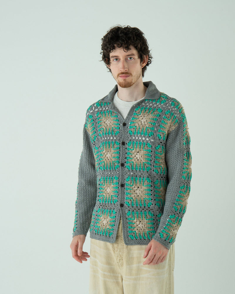 クロシェット・ポロカーディガン