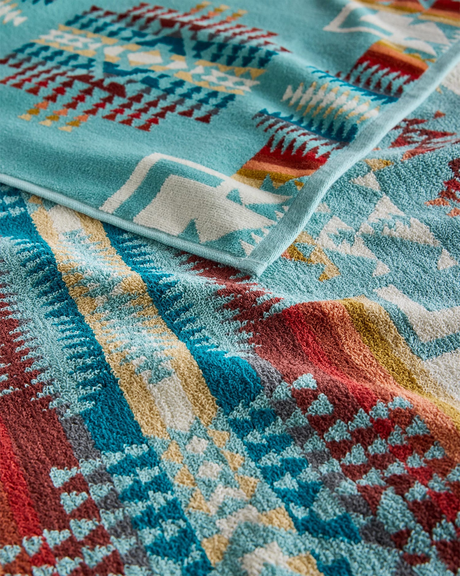 オーバーサイズ ジャガードタオル【Chief Joseph AQUA】 – PENDLETON