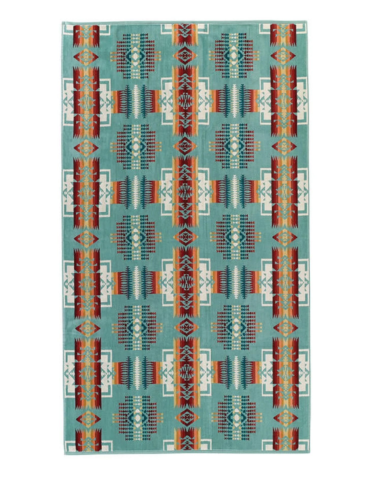 オーバーサイズ ジャガードタオル【Chief Joseph AQUA】